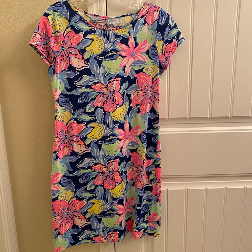 Lilly Pulitzer Nauti Navy Capri Soleil short sleeve Marlowe dress size small EUC